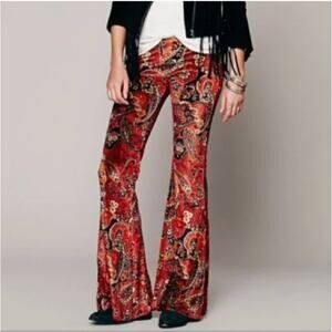 Free People Novella Royale Rare Janis Retro Boho Paisley Flares Pull On XS
